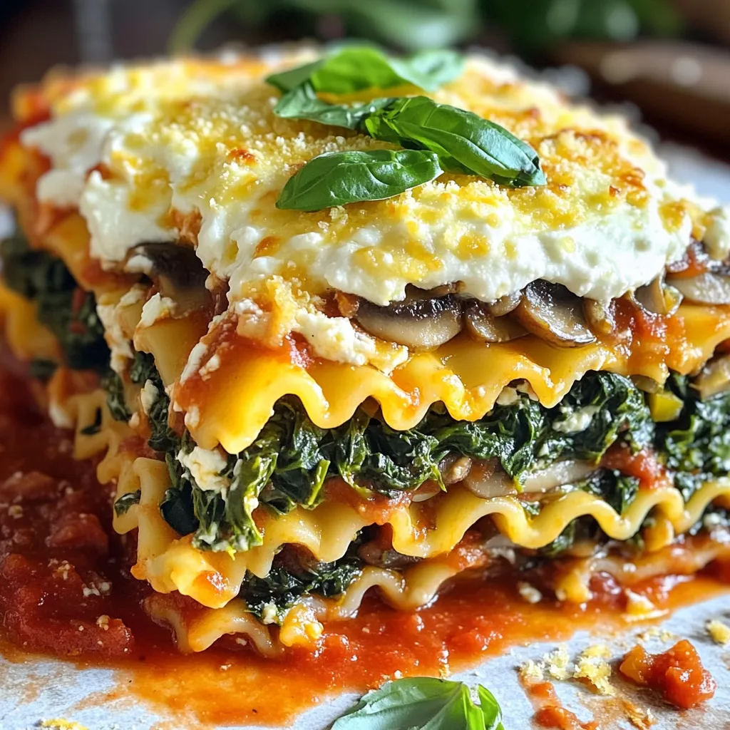 Slow Cooker Spinach Mushroom Lasagna Flavorful Delight