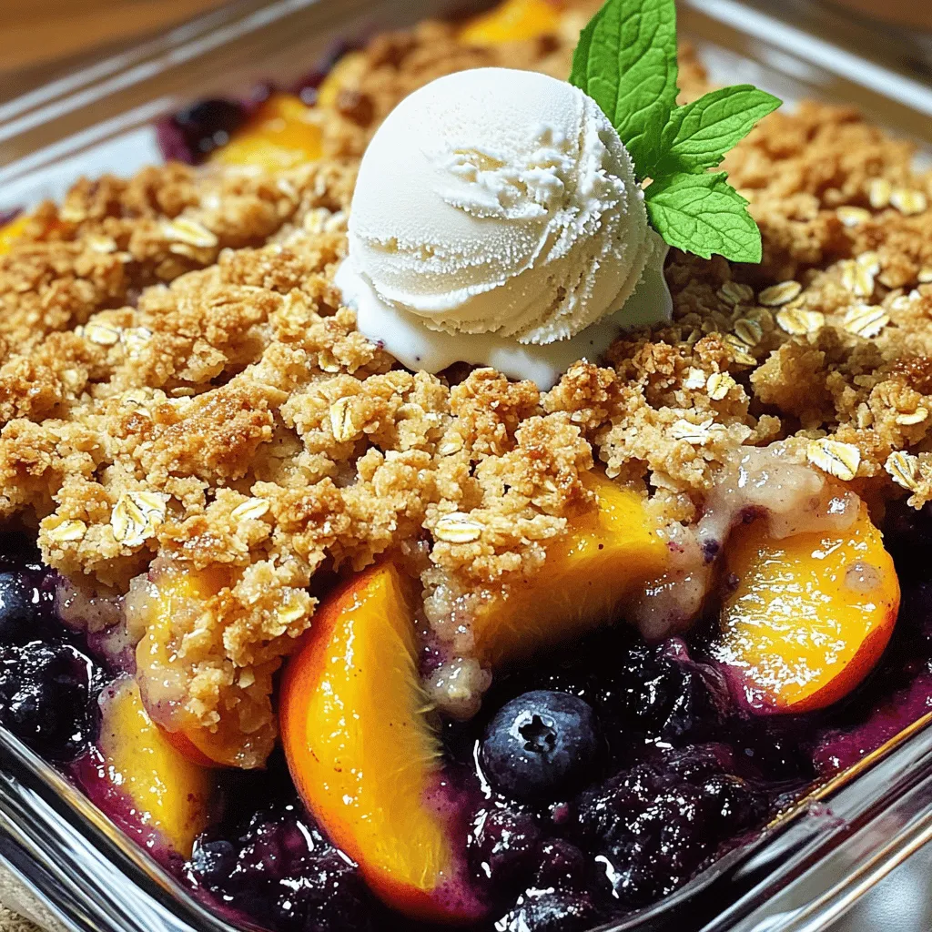 Peach and Blueberry Crumble Delicious Dessert Recipe
