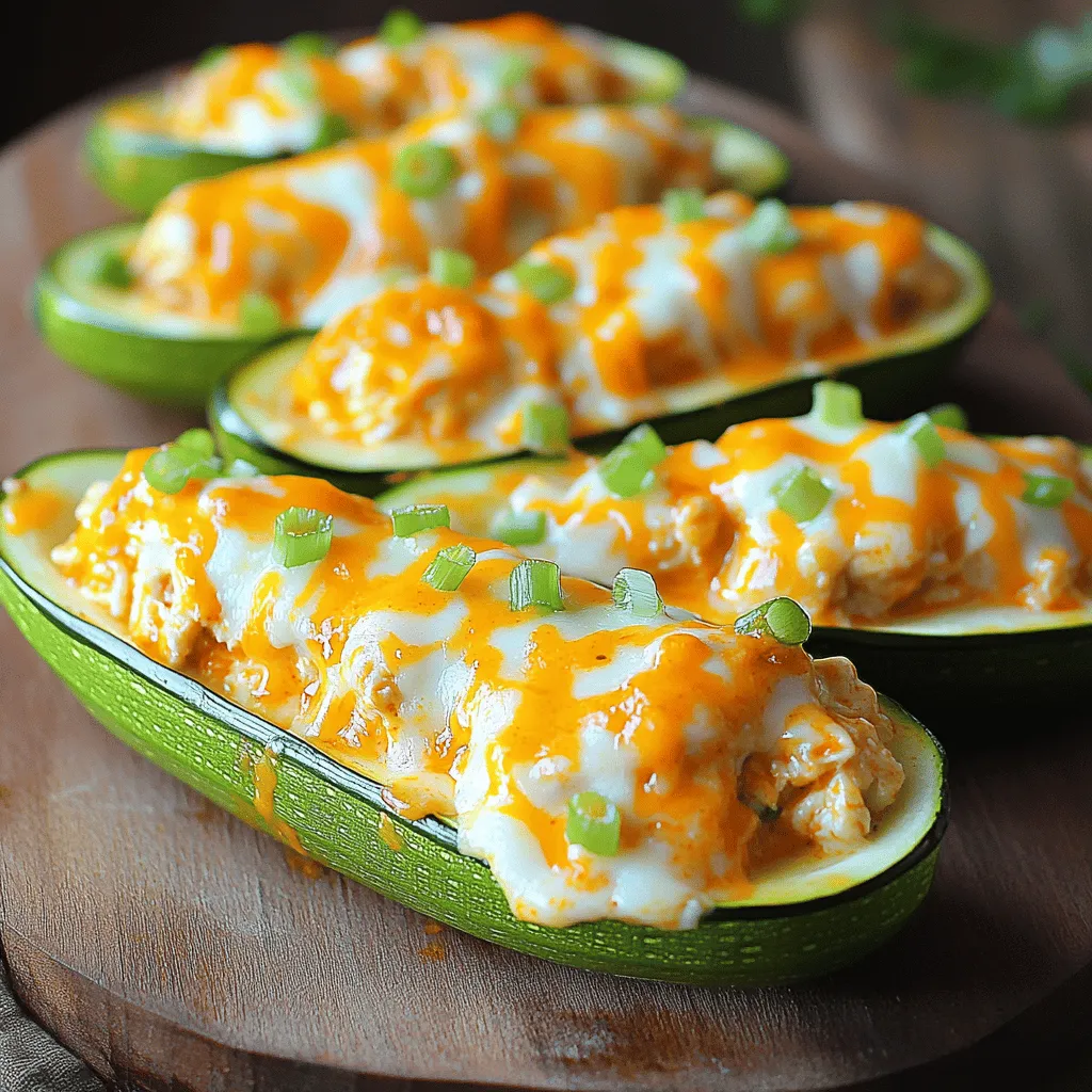 Buffalo Chicken Stuffed Zucchini Boats Savory Delight