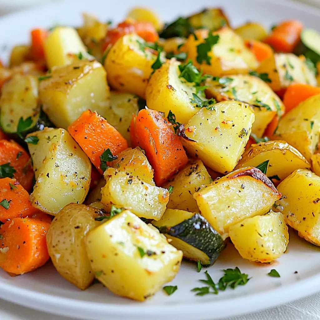 Garlic Herb Potatoes Carrots Zucchini Flavorful Dish