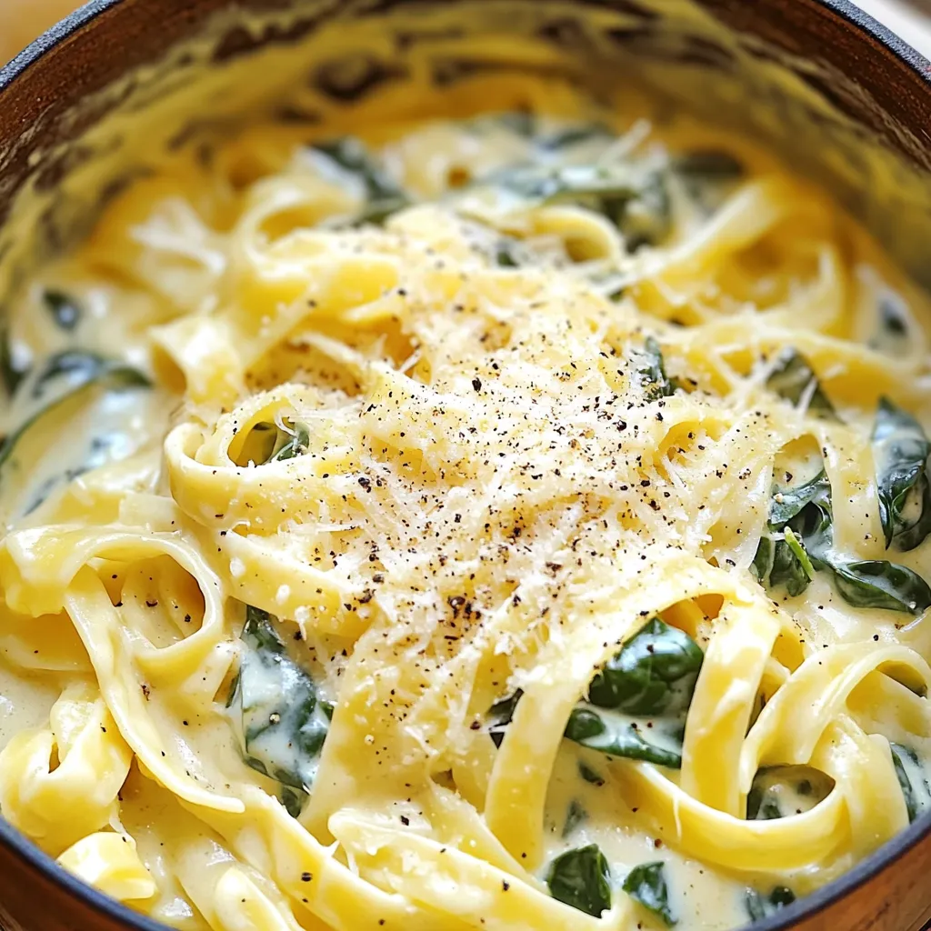 One Pot Spinach Alfredo Pasta Rich and Creamy Delight