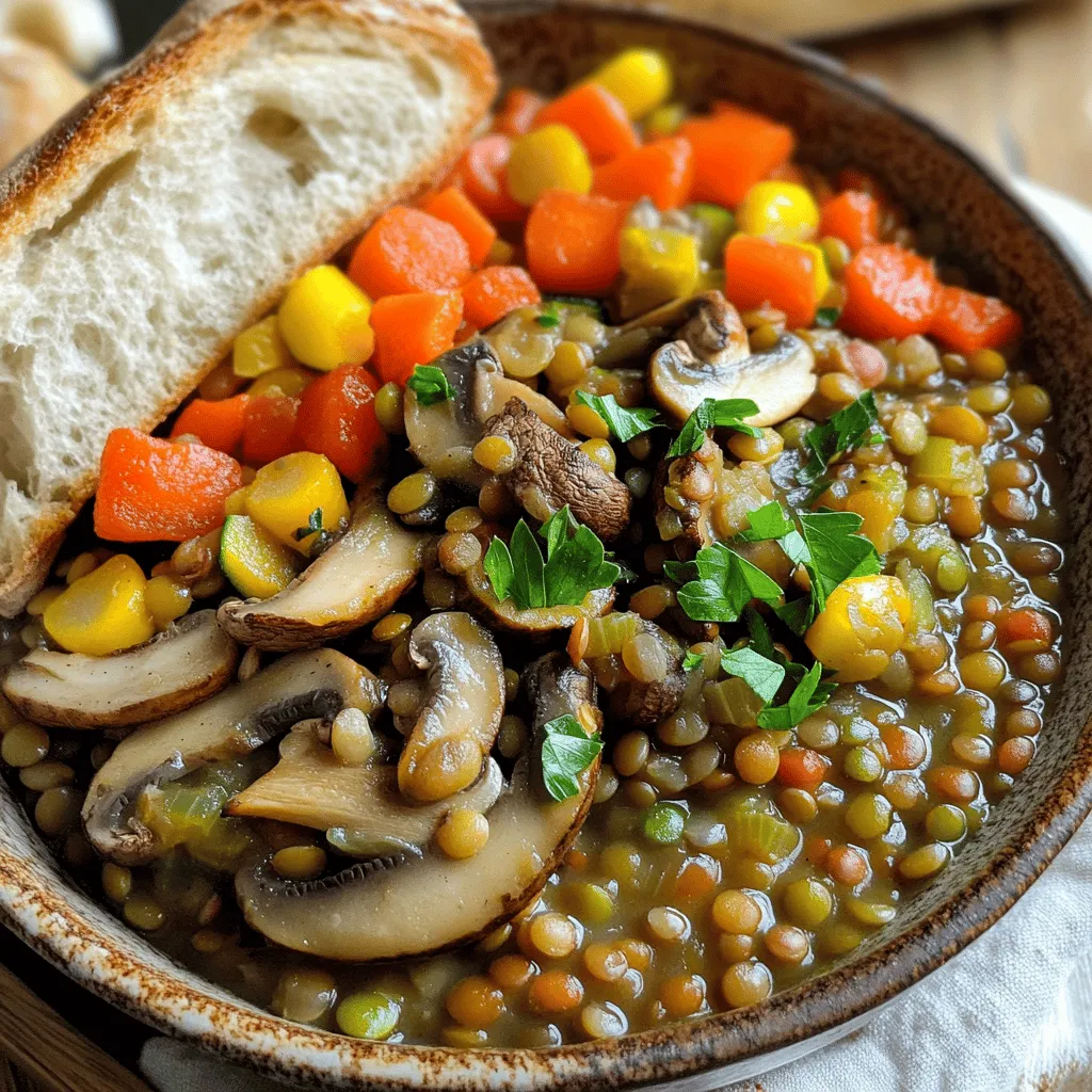 Hearty Vegan Lentil Mushroom Stew Flavorful and Filling