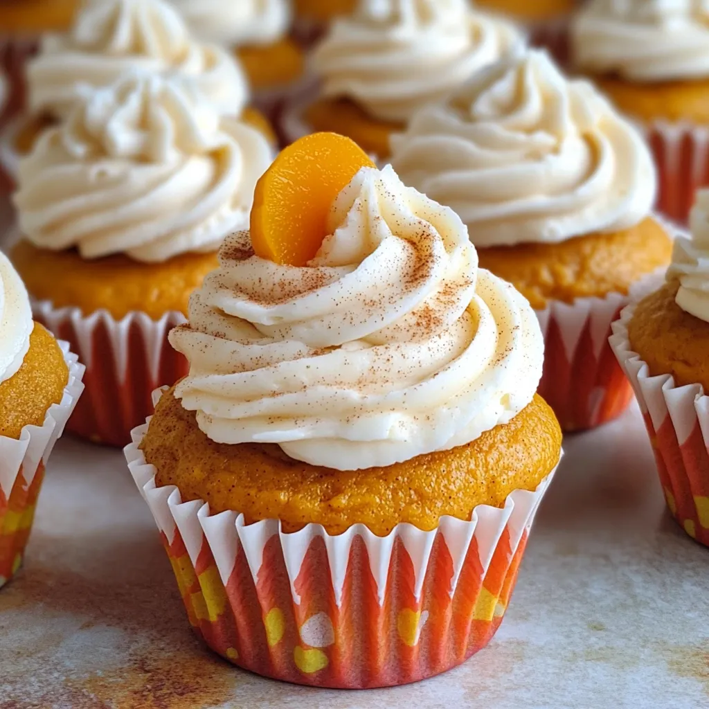 Pumpkin Pie Cupcakes with Whipped Frosting Treat