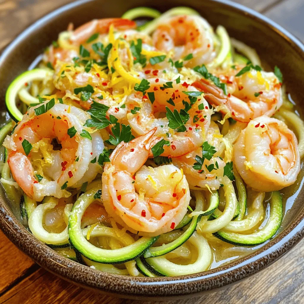 Skinny Shrimp Scampi with Zucchini Noodles Delight