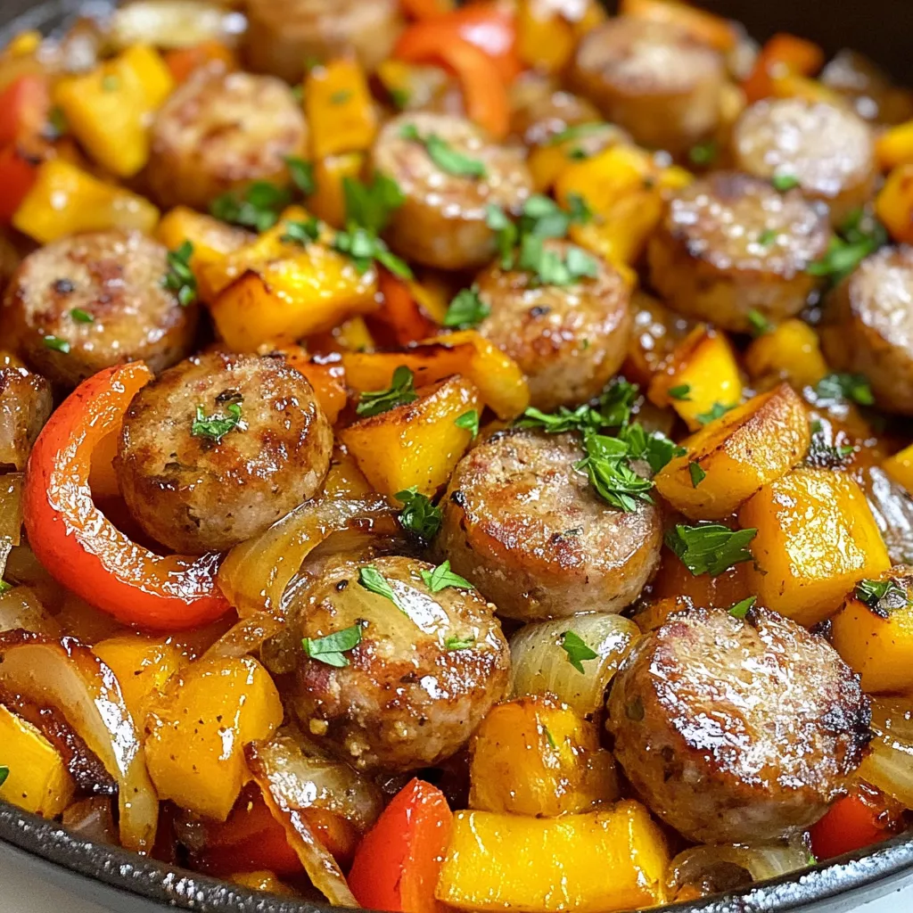 Honey Garlic Sausage and Sweet Potatoes Recipe Delight
