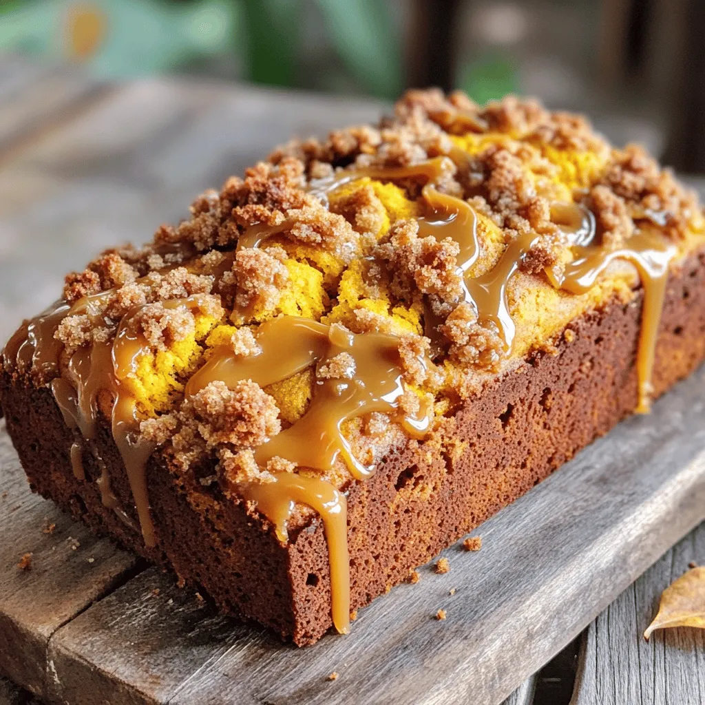 Caramel Pumpkin Bread Streusel Delightful Treat
