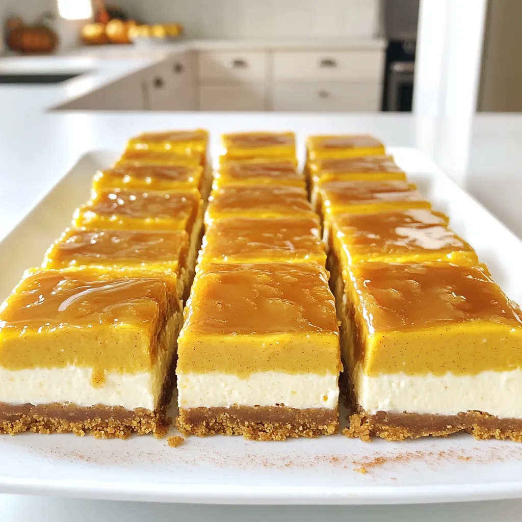 Caramel Drizzle Pumpkin Cheesecake Bars Delightful Treat