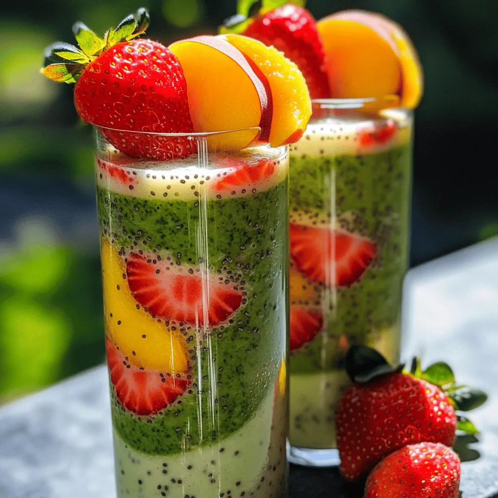 Strawberry Peach Spinach Smoothie Energizing and Fresh
