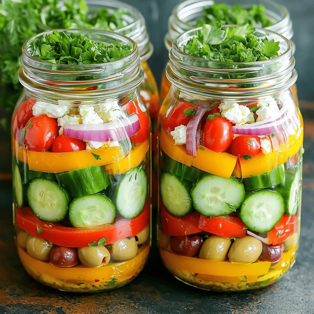 Mason Jar Greek Salad Fresh and Flavorful Delight