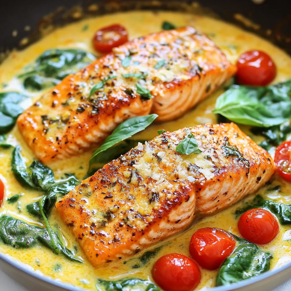 Tuscan Salmon Skillet Rich and Flavorful Delight