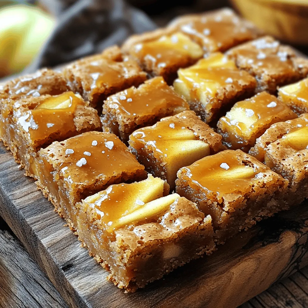 Salted Caramel Apple Blondies Delightful Dessert Treat