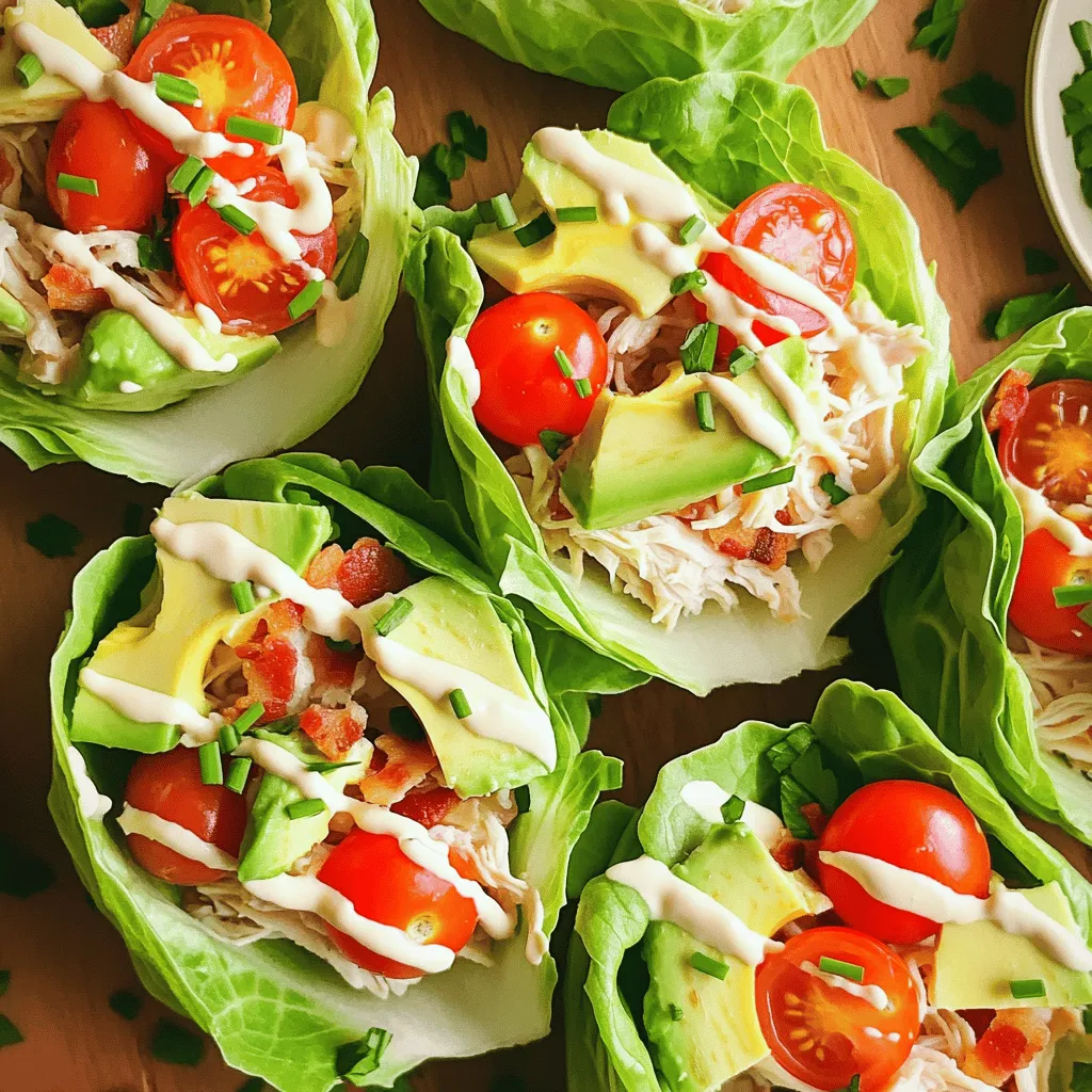 Savory Chicken Club Lettuce Wraps Healthy Snack Idea