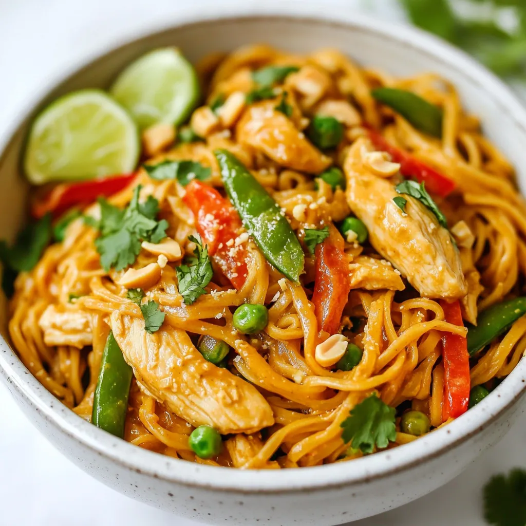 Thai Peanut Chicken Noodles Flavorful and Easy Recipe