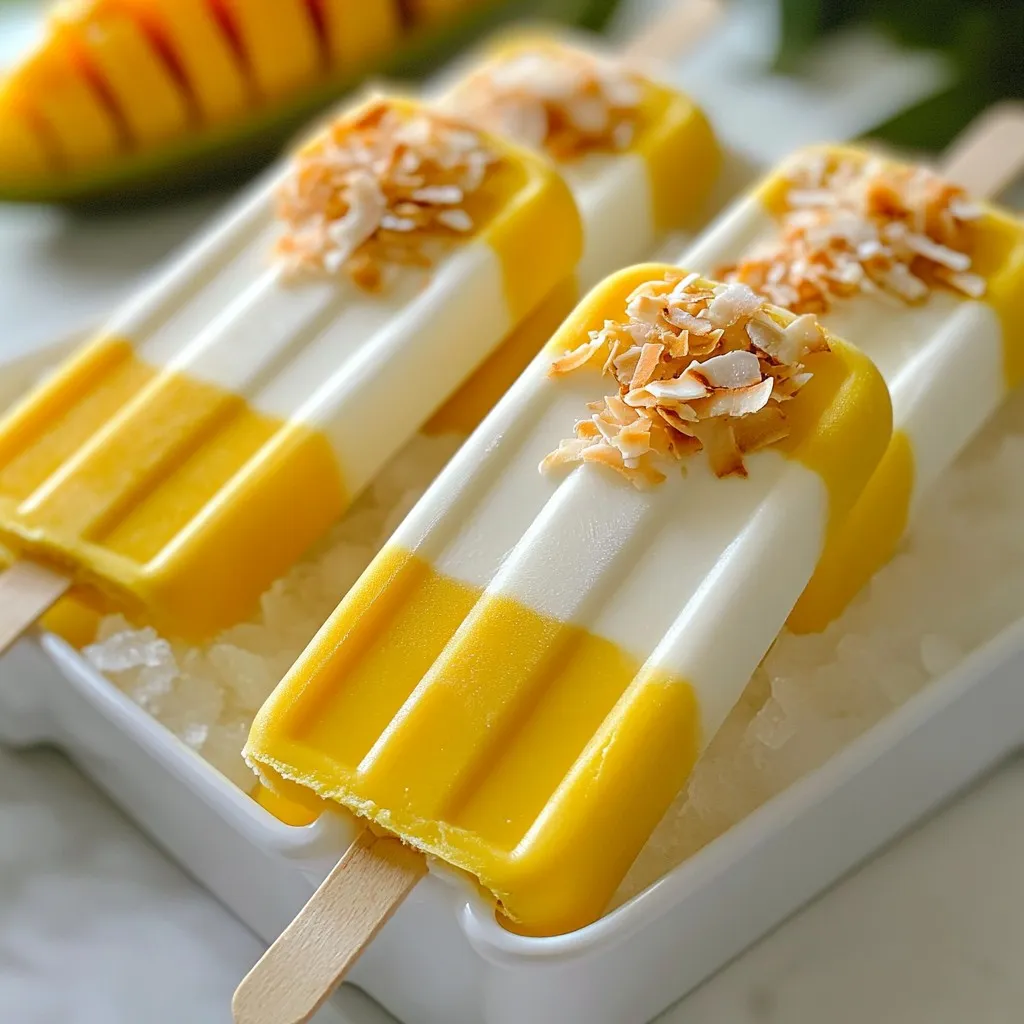 Coconut Mango Ice Pops Refreshing Summer Treat