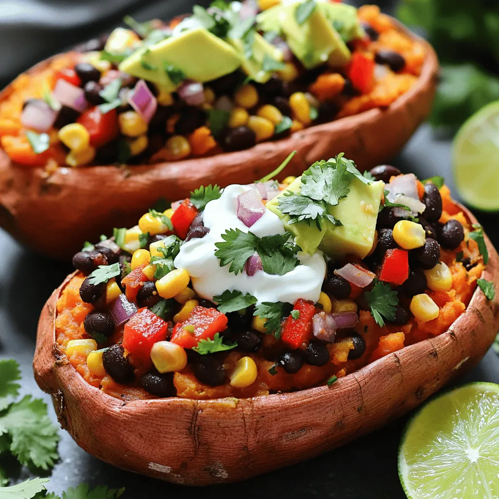 Stuffed Sweet Potatoes with Black Beans Delightfully Simple