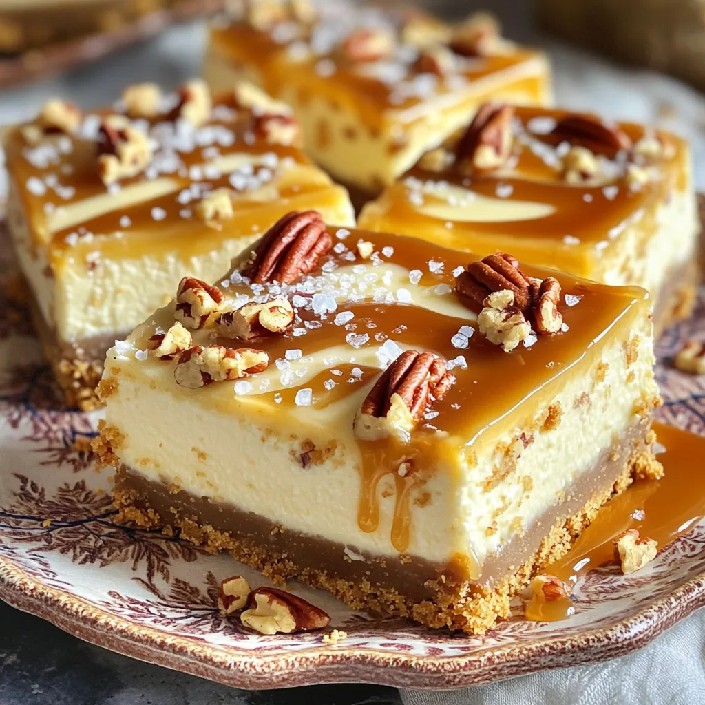 Caramel Pecan Cheesecake Bars Irresistible Dessert Treat