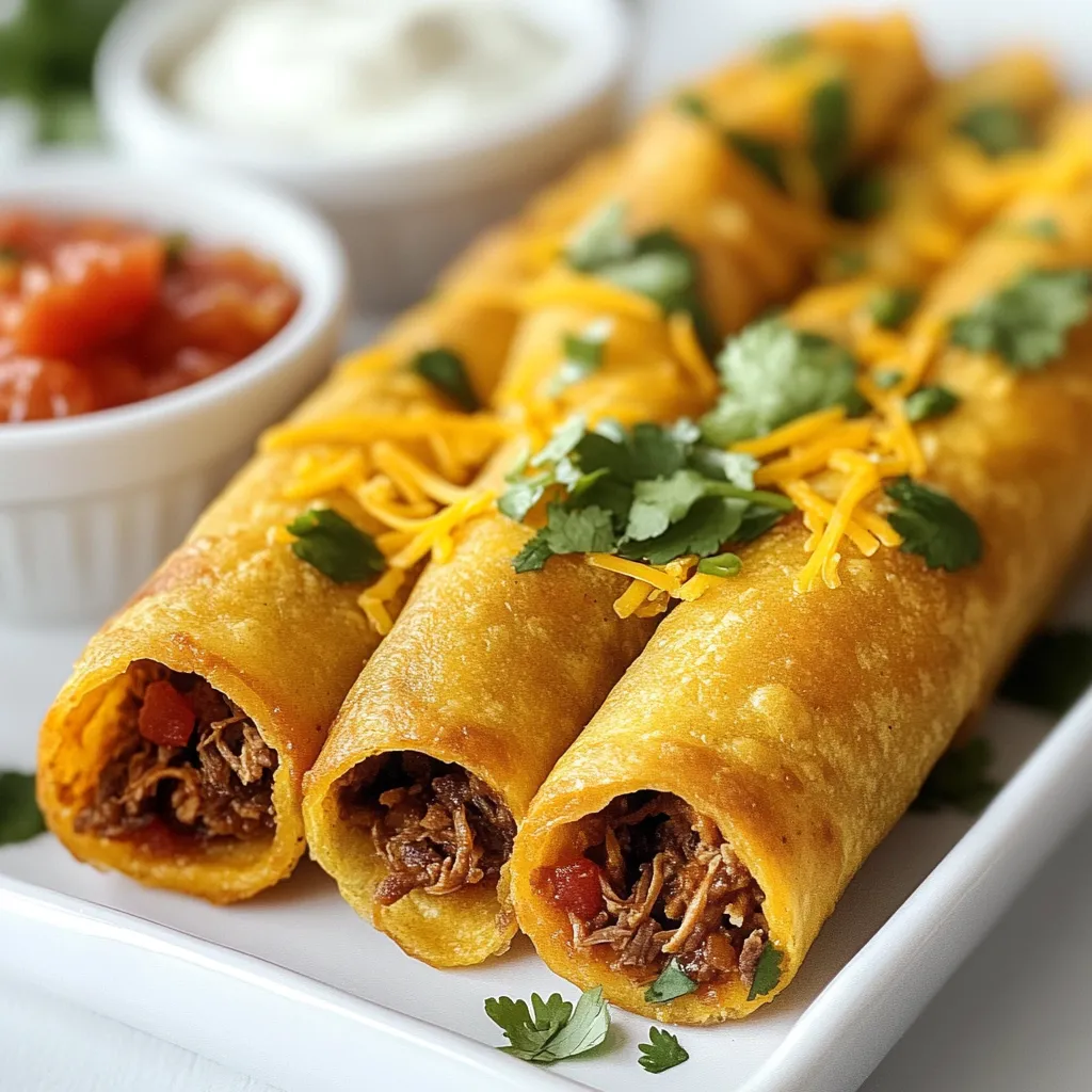 Shredded Beef Flautas Crispy and Flavorful Treat