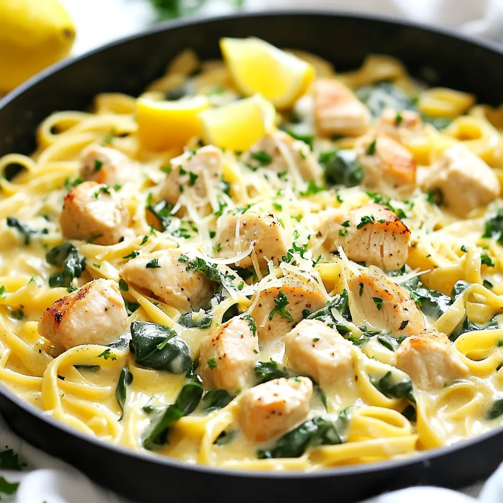 One Pot Creamy Lemon Garlic Chicken Pasta Delight