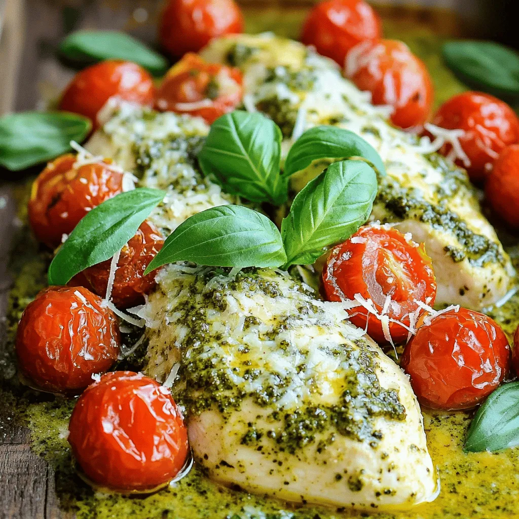 Creamy Pesto Chicken with Roasted Tomatoes Delight