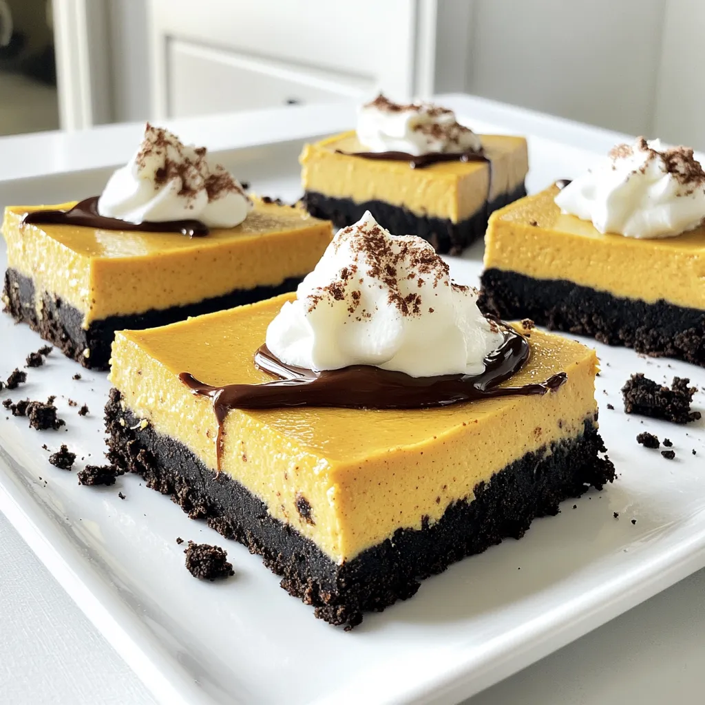 No-Bake Pumpkin Oreo Cheesecake Bars Delightful Treat