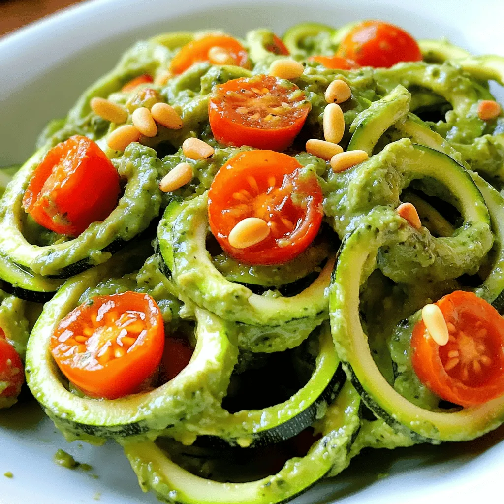 Avocado Pesto Zucchini Noodles Fresh and Simple Dish
