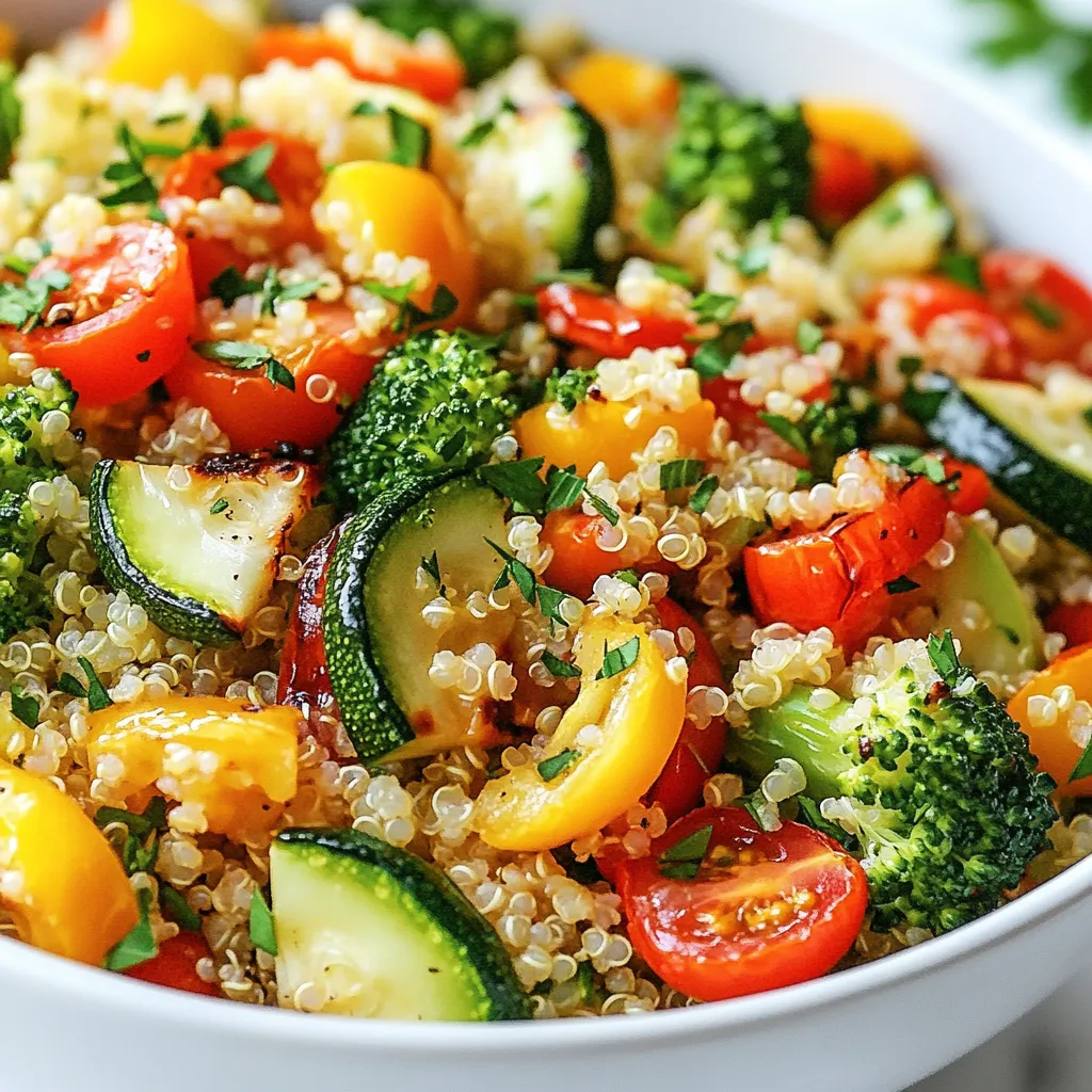 Garlic Herb Roasted Veggie Quinoa Flavorful Delight