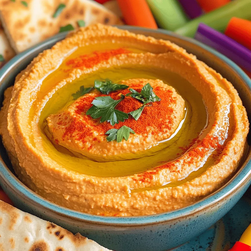 Roasted Red Pepper Hummus Flavorful and Simple Dip