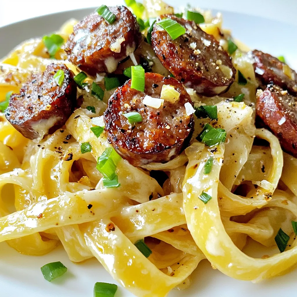 Cajun Smoked Sausage Alfredo Pasta Flavorful Dish