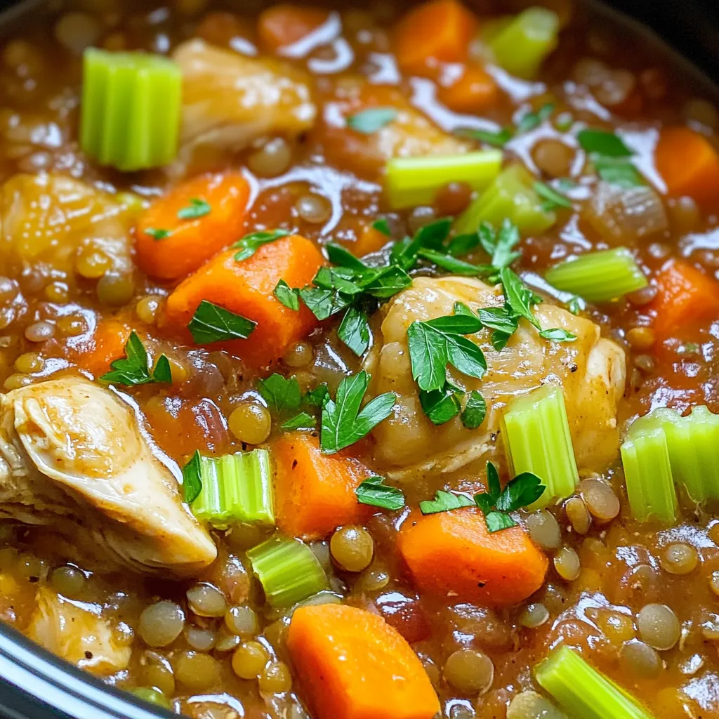 Rustic Chicken Lentil Stew Slow Cooker Delight