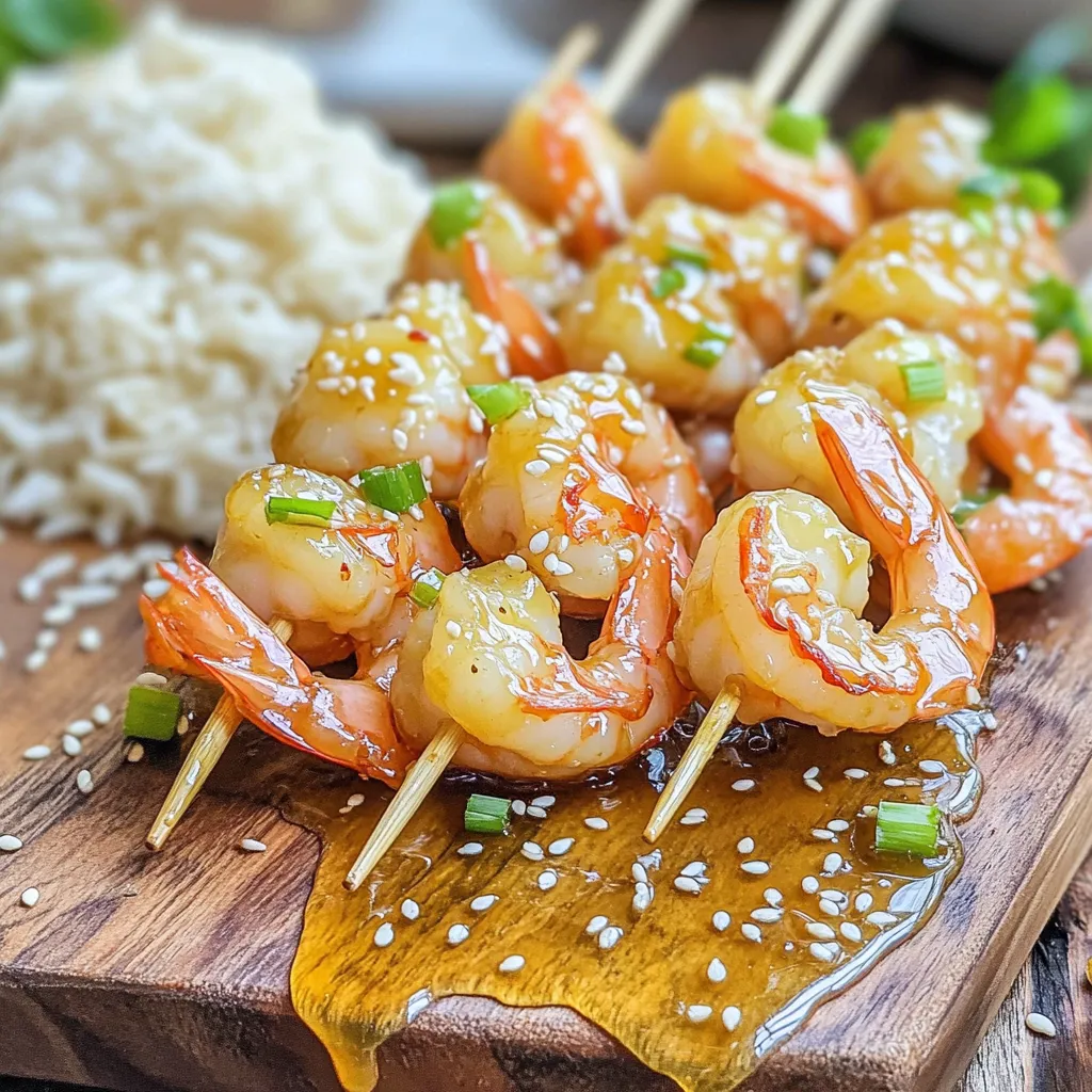 Air Fryer Honey Garlic Shrimp Skewers Easy Recipe