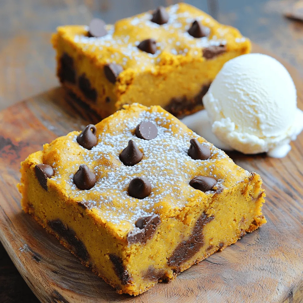 Pumpkin Chocolate Chip Blondie Bars Simple and Yummy