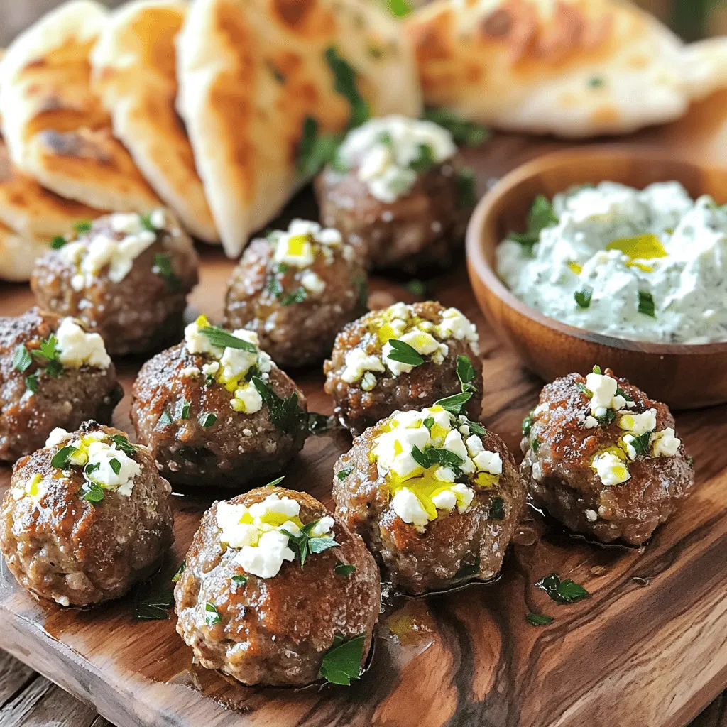 Feta Stuffed Greek Meatballs Flavor-Packed Delight