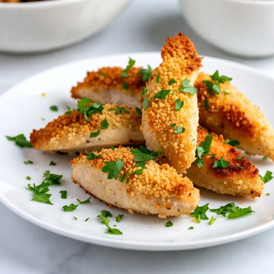 Parmesan Crusted Chicken Tenders Crispy and Delicious
