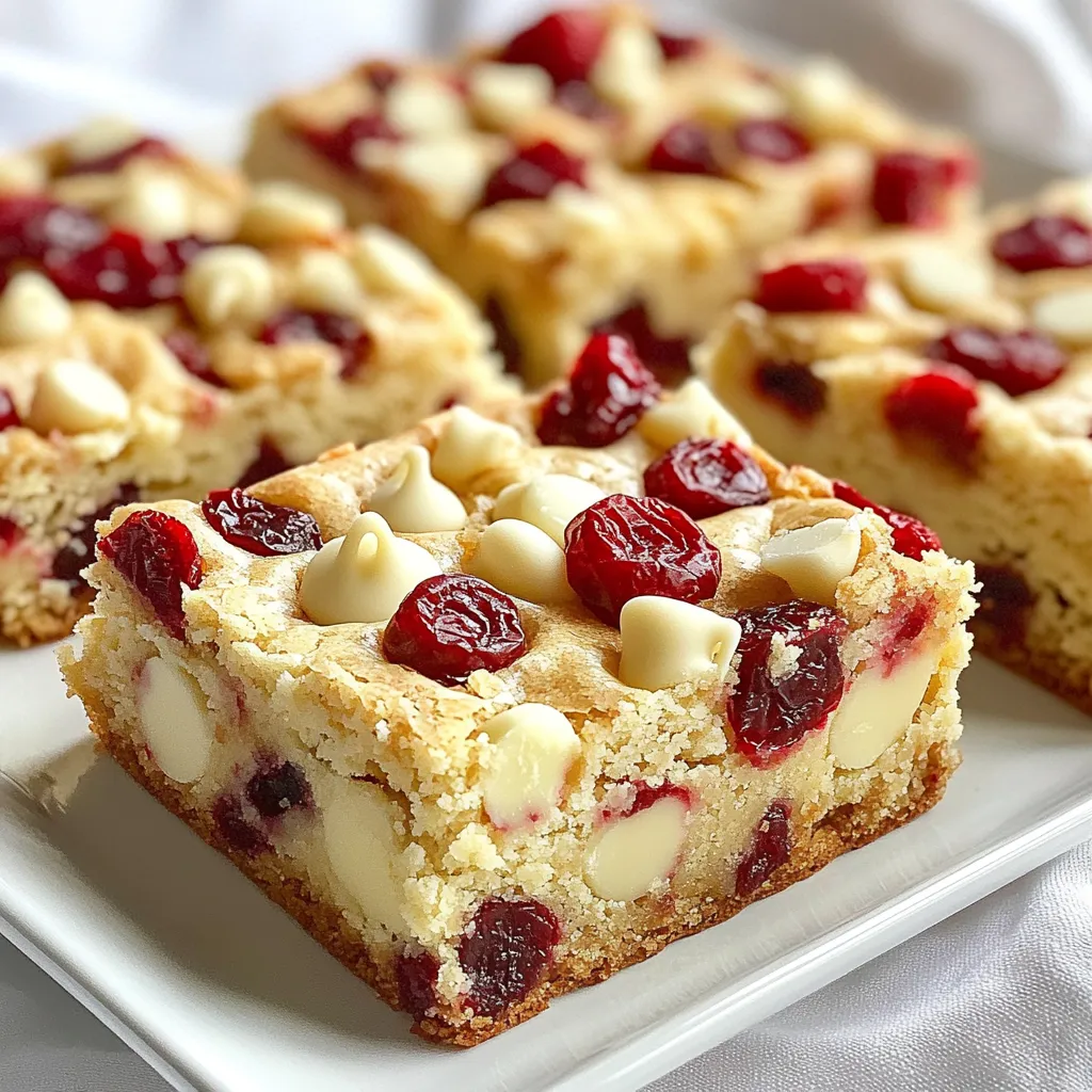 Cranberry White Chocolate Blondies Perfect Dessert Treat