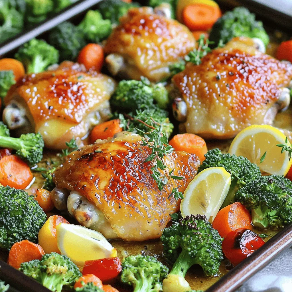 Sheet-Pan Garlic Butter Chicken Thighs with Veggies Delight
