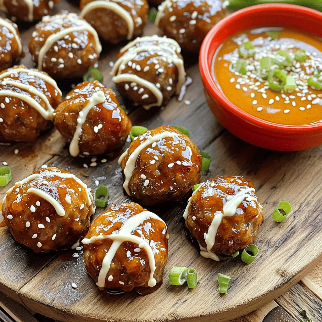 Korean BBQ Meatballs with Spicy Mayo Delight