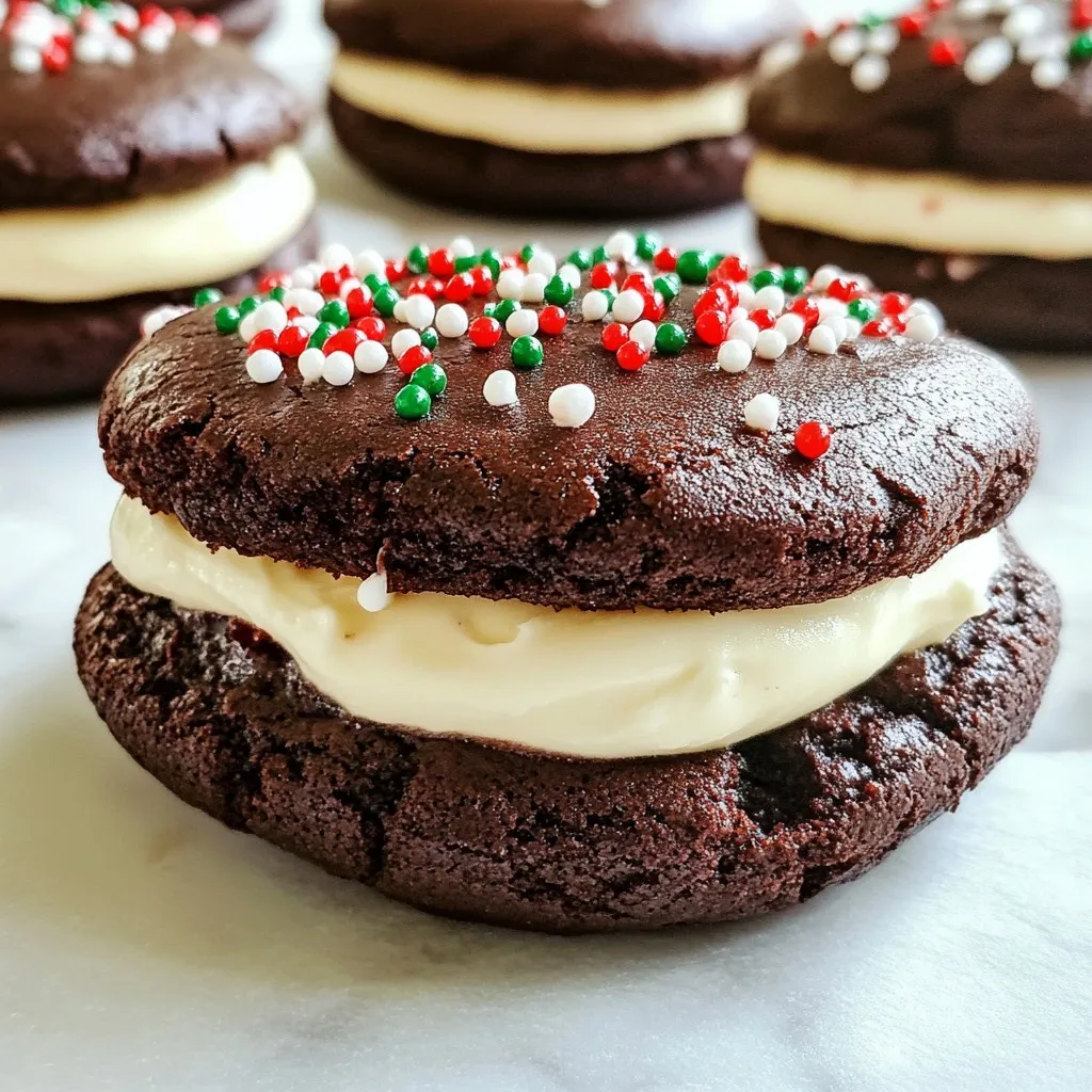 Chocolate Peppermint Whoopie Pies Festive Holiday Treat