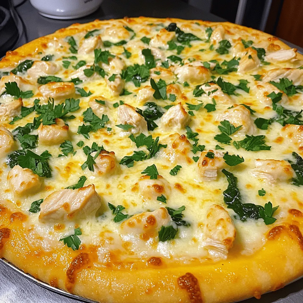 Homemade Chicken Alfredo Pizza Creamy and Tasty Dish