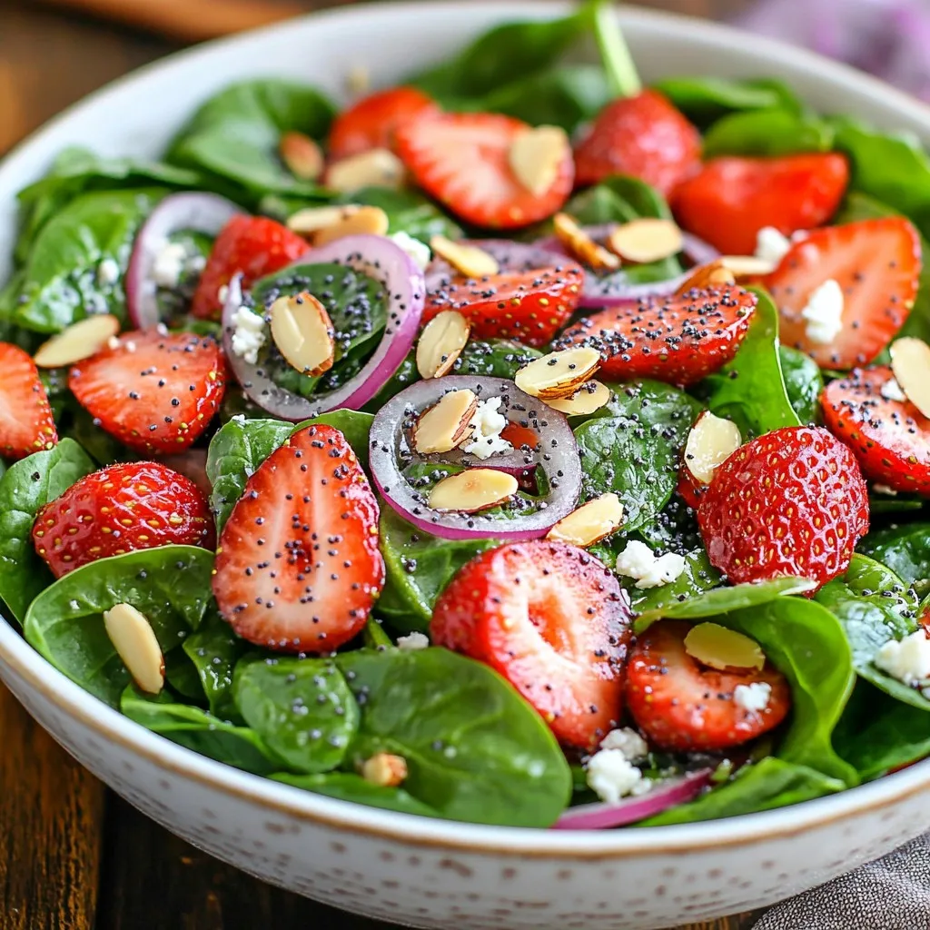 Strawberry Spinach Salad with Poppyseed Dressing Delight