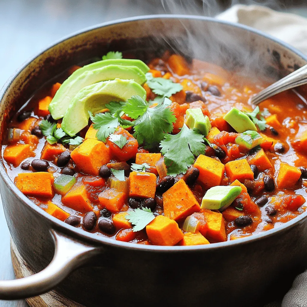 Vegan Sweet Potato Black Bean Chili Rich in Flavor