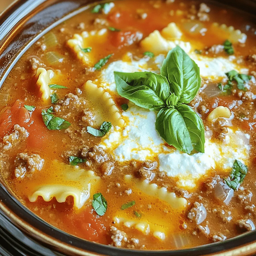 Crockpot Lasagna Soup Hearty and Comforting Dish