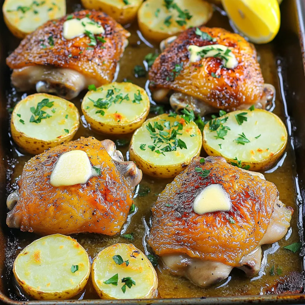 Savory Sheet-Pan Garlic Butter Chicken and Potatoes