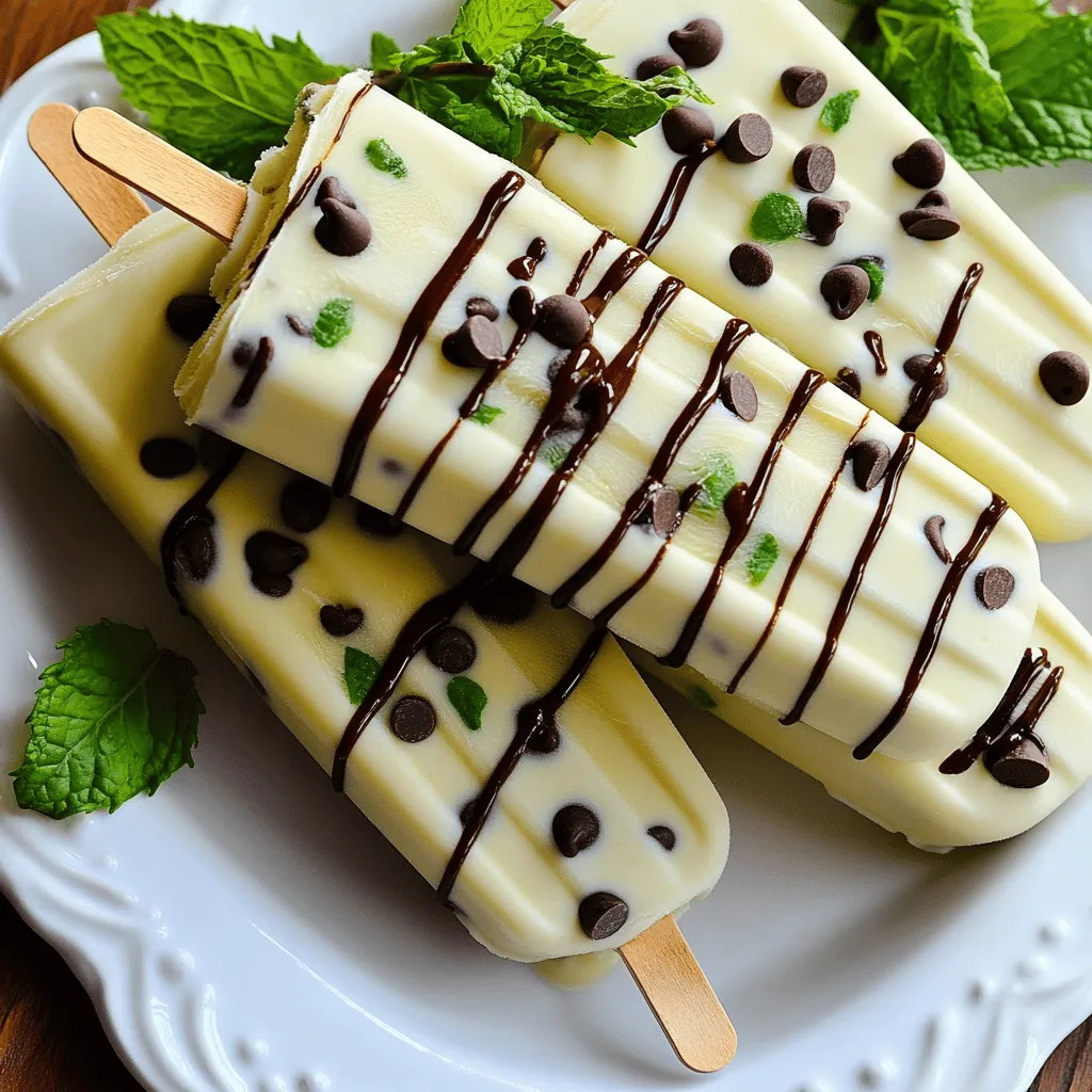 Chocolate Chip Mint Greek Yogurt Pops Delightful Treat