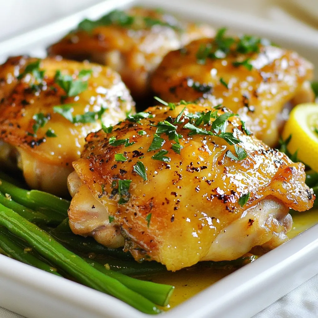 Lemon Garlic Chicken Thighs and Green Beans Delight