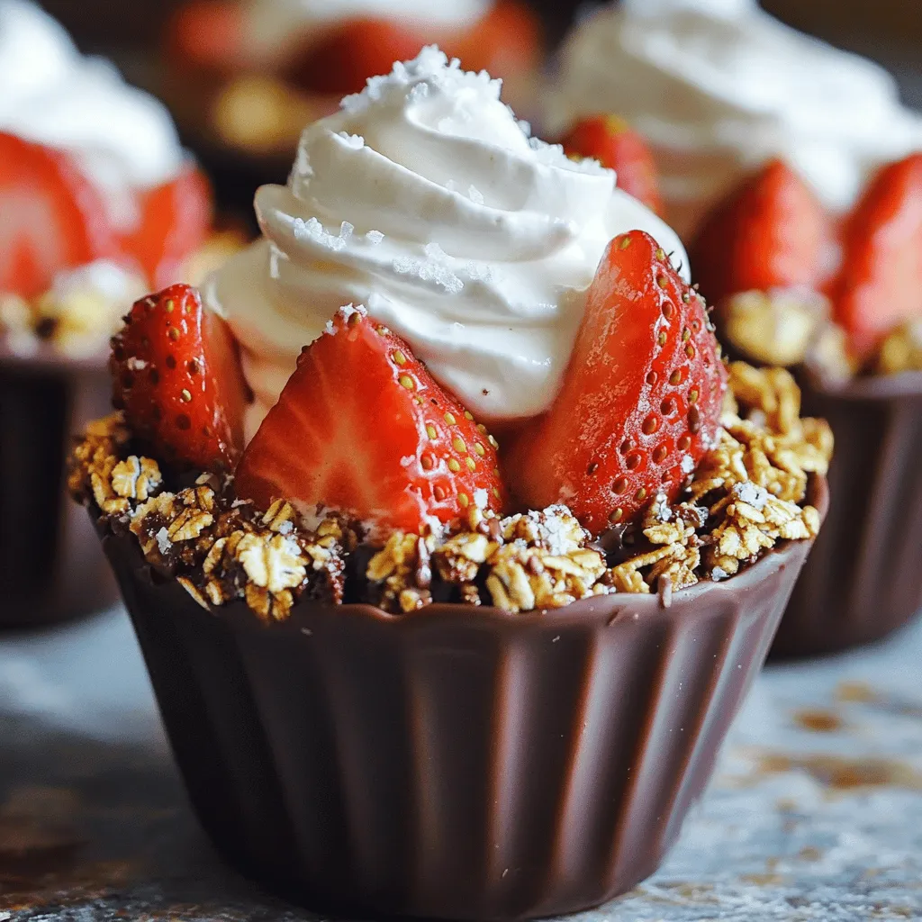 Chocolate Covered Strawberry Cups No Bake Delight