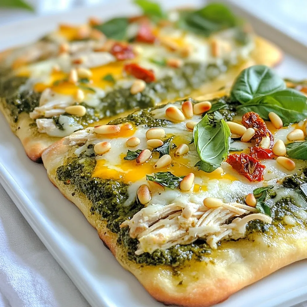 Pesto Chicken Flatbread Tasty and Easy Recipe