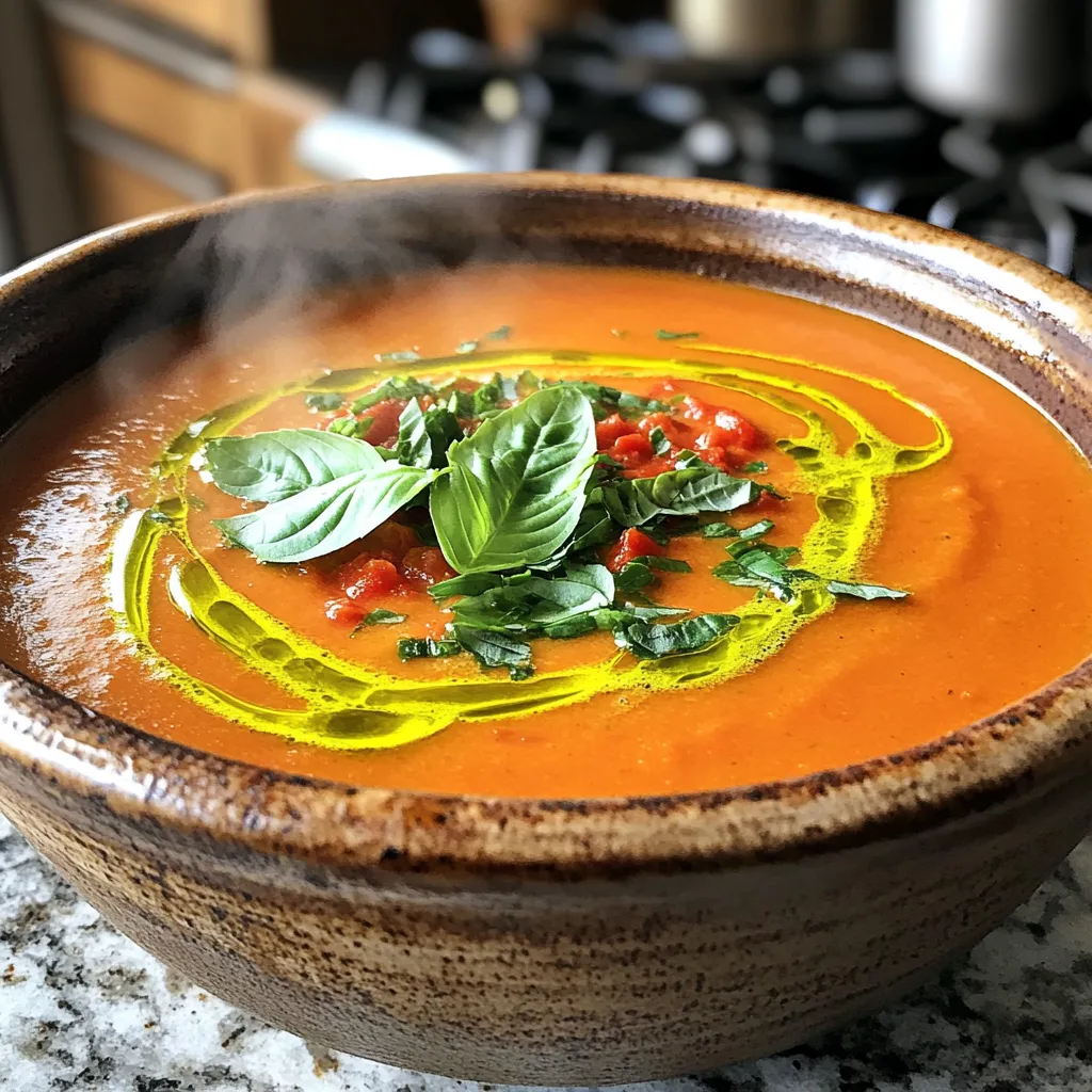 Savory Slow Cooker Creamy Tomato Basil Soup Recipe