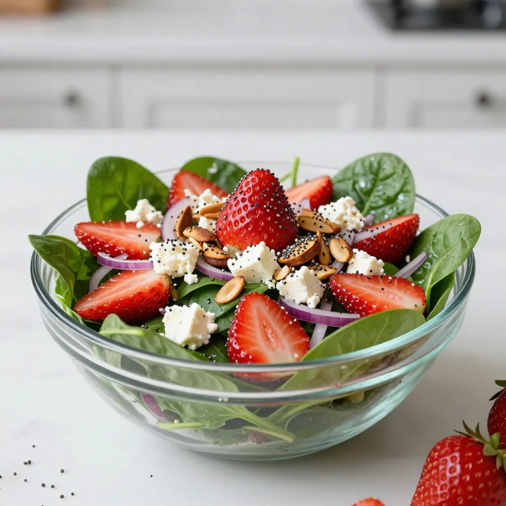Strawberry Spinach Salad with Poppy Seed Dressing Delight