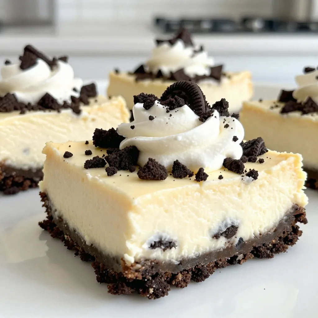 Cookies and Cream Cheesecake Bars Tasty Dessert Delight