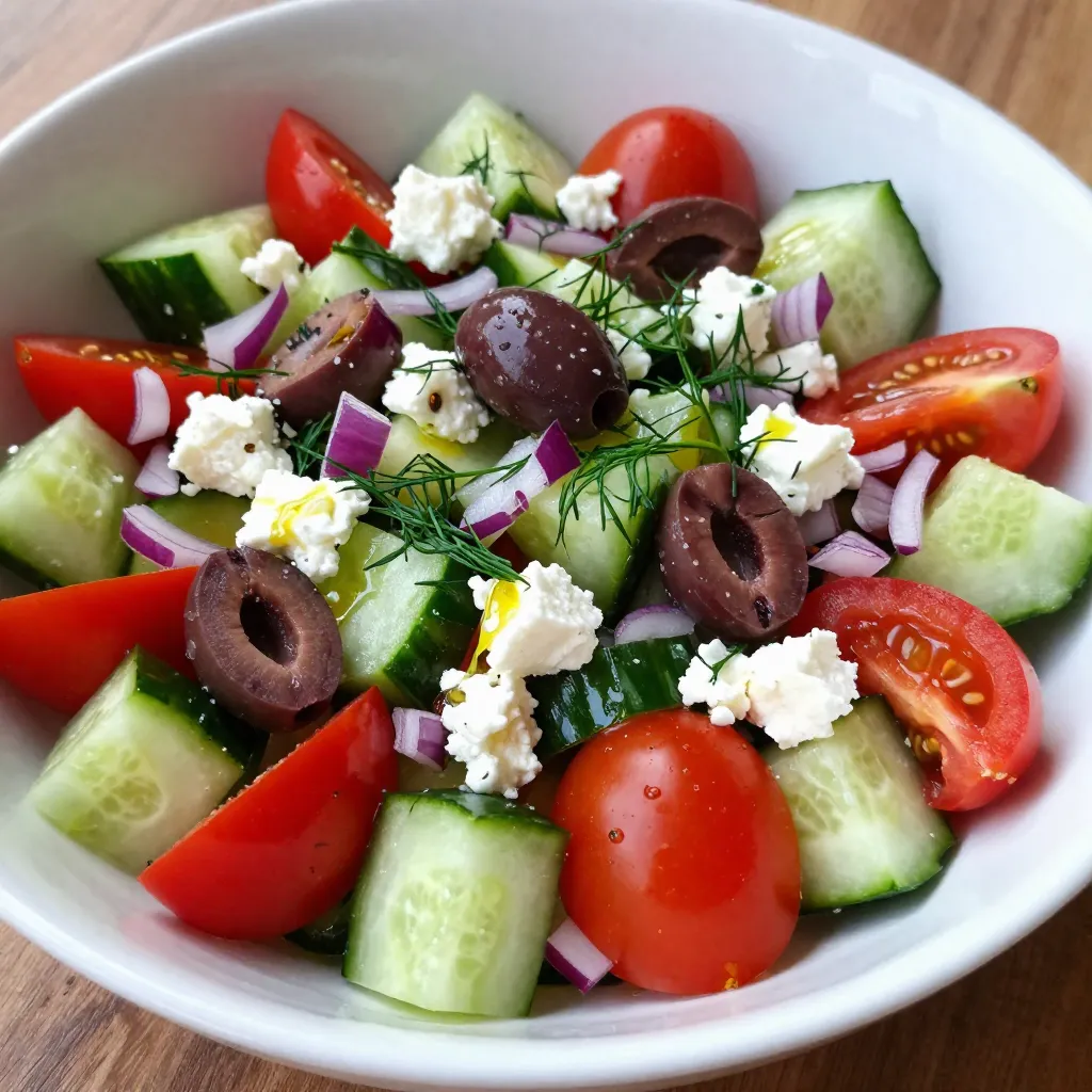 Cucumber Dill Greek Salad Refreshing and Simple Dish